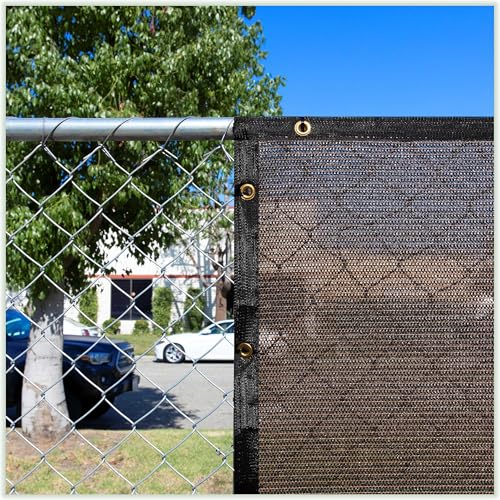 ColourTree 7' x 12' Brown Custom Size Shade Cloth with Grommets - 90% Sunblock, Durable Mesh Fabric Tarp for Dog Kennel Cover, Fence Privacy Screen, Greenhouse, Chicken Coop & Pet Playpen.