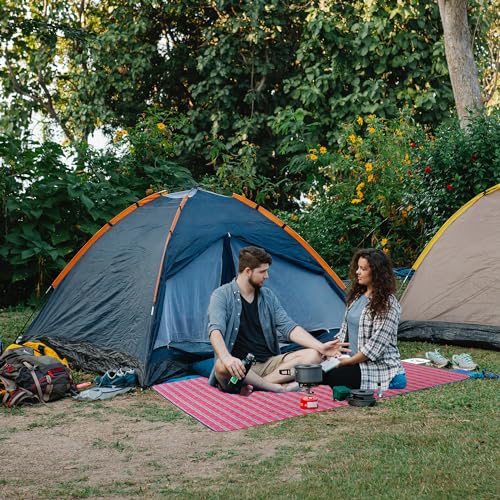 Wind Tour Waterproof Picnic Blanket with Carry Strap - Foldable Sandproof Outdoor Mat for Camping, Beach, Park - 59" x 71",Red (Single Mat) - color: 59" X 71",red (Single Mat)