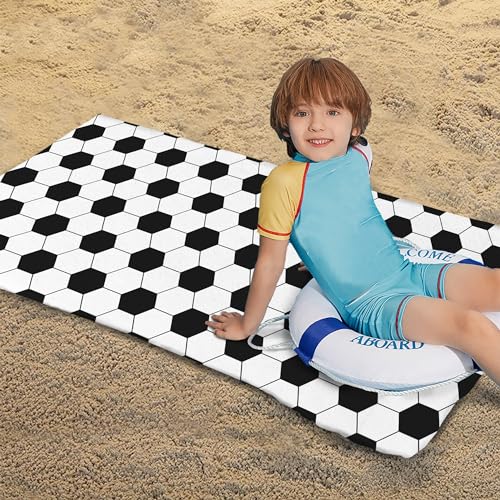 Bonsai Tree Football Beach Towel, Black White Microfiber Bath Towel for Women, Sand Free Quick Dry Travel Towels Large Football for Women Yoga Sports Adults 30" X 60" - color: Football, size: 30"x60"