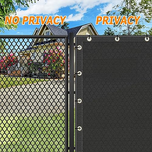 KANAGAWA 8ft x 50ft Privacy Screen Fence, 90% Blockage Heavy Duty 175 GSM Fencing Mesh Net Cover for Outdoor Wall Garden Yard Backyard 40 Cable Zip Ties Included Black - color: Black, size: 0 8' x 50'
