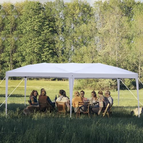 Outvita 10x20ft Ez Pop Up Outdoor Canopy Tent, Portable Commercial Instant Tent with Carry Bag for Party Wedding Birthday BBQ Events - style: 10x20-white