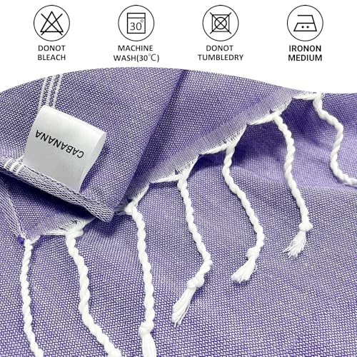 cabanana Turkish Beach Towel Oversized - 40"x70" Quick Dry Sand Free Thin Beach Towels for Adults,Extra Large Cotton Lightweigh Travel Towel for Beach Accessories (Purple) - color: Lavender