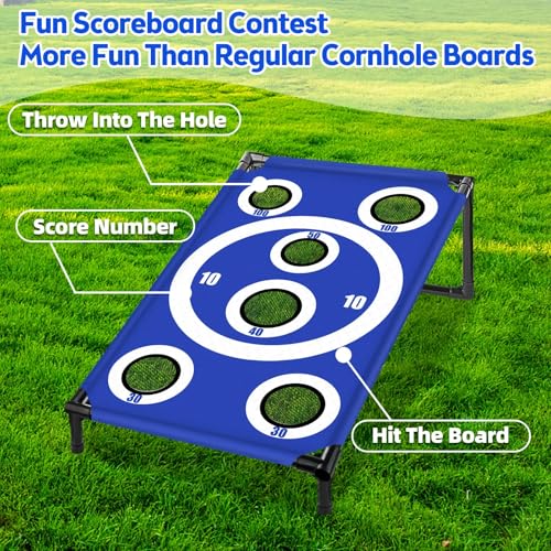 NZQXJXZ Cornhole Board Set with 8 Bean Bags 3x2 Ft Corn Hole Games Portable Cornhole Set for Indoor and Outdoor Ideal for Kids, Adults, Camping,Travel,Beach, Yard