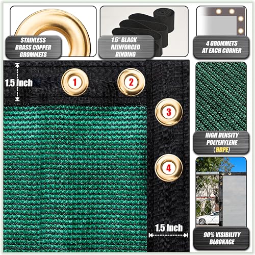 ColourTree 4' x 4' Black Fence Privacy Screen Windscreen Cover Fabric Shade Netting Mesh Cloth - Commercial Grade 170 GSM - Cable Zip Ties Included - We Make Custom Size - color: Black 2nd Generation, size: 0 4' X 0 4'