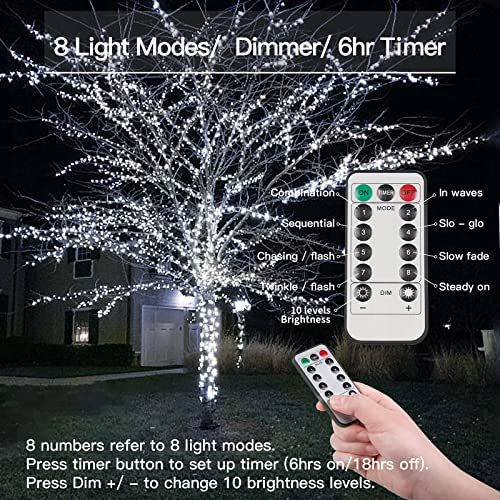suddus 66ft 200 LED Outdoor String Lights, White Fairy Lights Battery Operated with Remote, Led Twinkle Lights for Bedroom, Wreath, Patio, Tapestry, Backyard, Garden, Christmas, Party, Indoor - color: White, size: 200LED