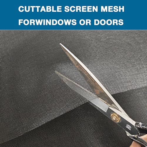 NeatiEase Window Screen Roll, 36"x50' Adjustable Flexible Fiberglass Screen Door Mesh - DIY Replacement Kit for Patio Porch Door Windows and Sliding Screen Doors(Black) - color: Black, size: 36in(W)x50ft(L)