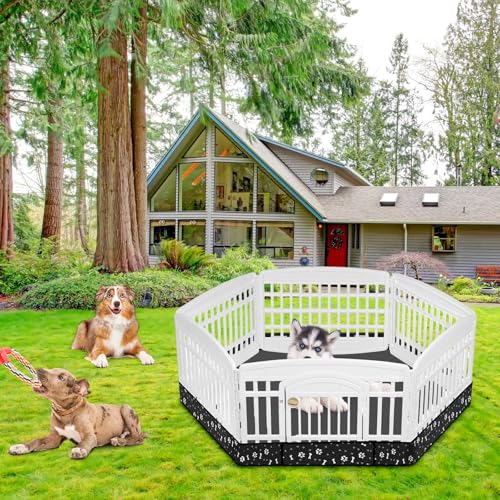 Marsui Dog Playpen Bottom Pad Fits for 36inch W and 24inch H 6 Panels Exercise Pet Dog Mat Puppy Crate Pad Reusable Washable Pet Training Pee Mat Hoop and Loop Design, Playpen Not Included(Black) - color: Black
