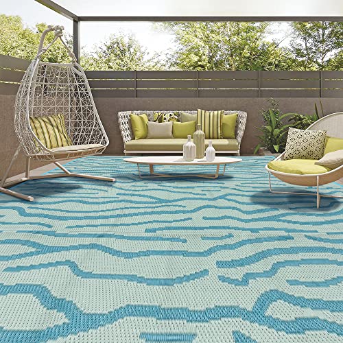 Boulder Bee Outdoor Rugs | Plastic Straw Rug | Waterproof Outdoor Camping Rugs | Quick Drying Picnic Rug | Sand Free Reversible Beach Mats | 5 x 8 Feet | 2.7 lb - color: Light Green, size: 5*8 Feet