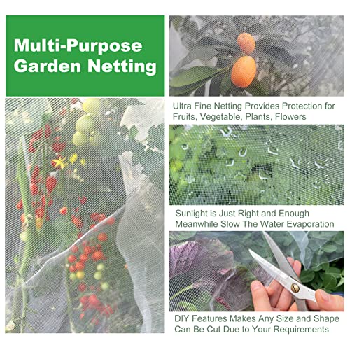 Ultra Fine Garden Netting 4'x10' Plant Pest Barrier Covers Bird Patio Mosquito Netting Tree Vegetable Mesh Protection Netting Fruit Greenhouse Row Nets for Garden - size: 4'x10'