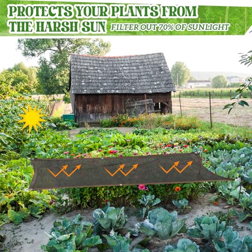 Threehoney 1 Set Plant Shade for Outdoor with 4 Stakes, Rope, and Grommets, Plant Covers Freeze Protection Winter, 70% Sunblock Shade Cloth for Vegetable Dog Chicken Greenhouse Canopy (6.56 x 3.28 ft)