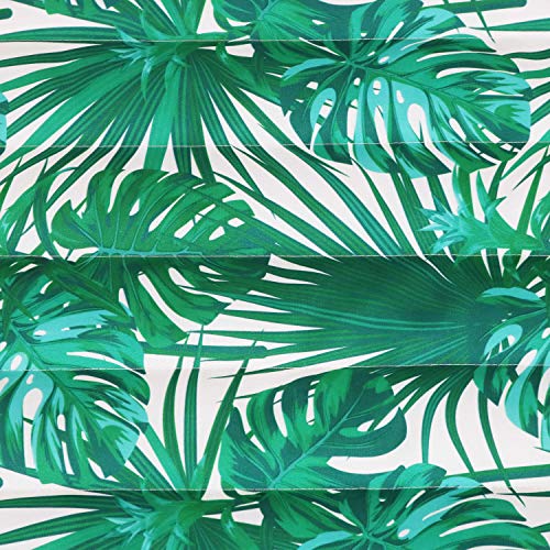 Sunnydaze Quilted Double Hammock for Outside with Spreader Bars and Pillow - 450 lb Capacity, 74x55 Inch Bed, UV Resistant, Quick Dry - Chains Included, Stand Sold Separately - Green Palm Leaves - color: Green Palm Leaves