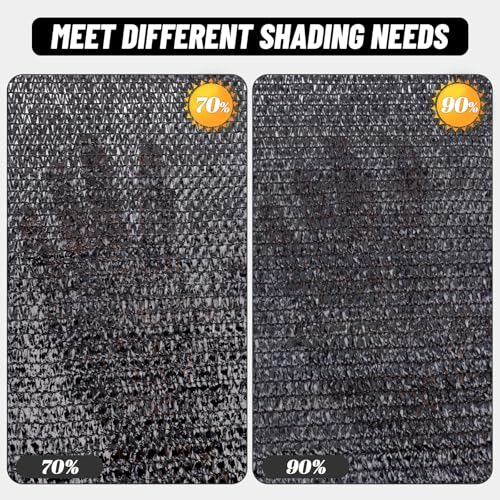 Cool Area 90% Sun Shade Cloth Mesh Tarp with Grommets for Plant Cover 6.5x16.5ft Patio Canopy Garden Pergola Greenhouse Car Barn Kennel Black - color: 90% Shade-Black, size: 6.5FTx16.5FT