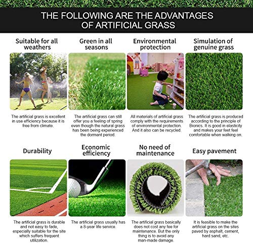 Premium Artificial Grass, Drainage Mat, 6' x 8' Artificial Turf for Dogs, Cats, Pets, Turf Realistic Indoor/Outdoor for Garden, Patio (48 sq ft) - 2 Pack - size: 6ft*8ft