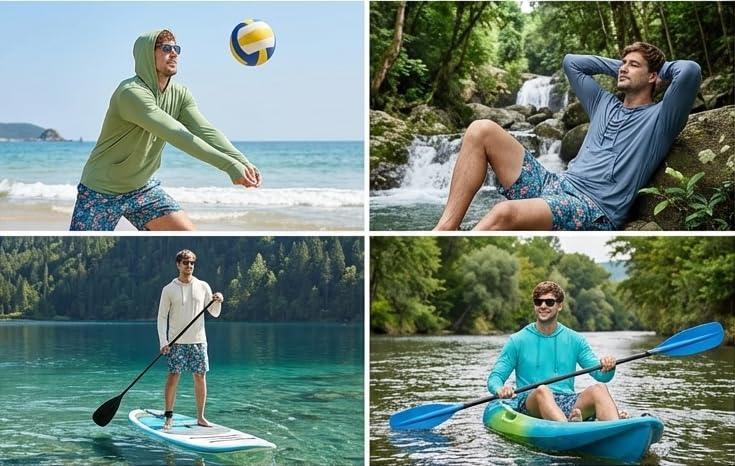 INGEAR Men’s UPF 50+ Sun Hoodie - Lightweight UV Protection Fishing Shirt, Quick-Dry Moisture-Wicking Rash Guard with Pocket - color: Glacier Grey, size: X-Large