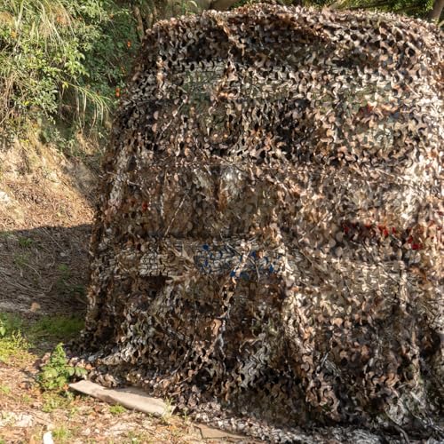 HYOUT Camo Netting Camouflage Net Bulk Roll for Hunting Blinds Ghillie Sunshade, Camping, Military Party Decoration - color: Super Camo 1.0, size: 10x13ft(3M*4M)
