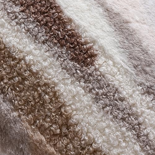 Decorative Throw Pillow Covers 20x20 Set of 2 Faux Fur Fluffy Plush Sherpa Fuzzy Cushion Cases Boho Modern Home Aesthetic Decor Winter for Couch Bed Bedroom Living Room Sofa,Beige Brown Coffee - color: Coffee, size: 20" x 20" (Pack of 2)