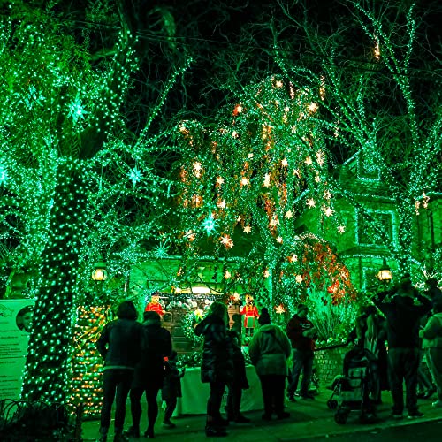 Dazzle Bright Fairy Lights Battery Operated, 2 Pack Total 40FT 120LED Silver Wire Waterproof String Lights, Christmas St. Patrick's Day Decorations for Indoor Outdoor Bedroom Yard Decor, Green - color: Green