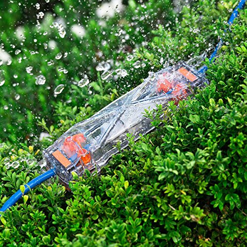 Weatherproof Extension Cord Protector - Clear Housing with Hook and Security Loop