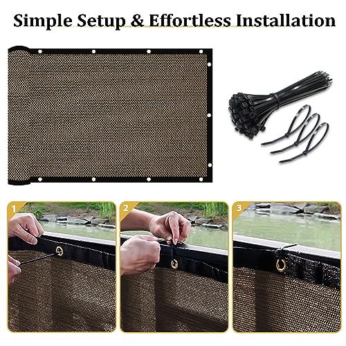 Shade&Beyond 6' X 25' Fence Privacy Screen Heavy Duty 170 GSM Fencing Mesh Shade Net Cover for Wall Garden Yard Backyard Indoor Outdoor Home Decoration, Brown - color: Brown, size: 0 6' x 2 5'