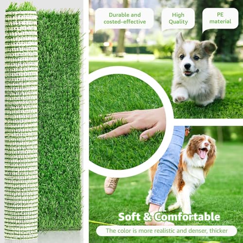 Dog Grass Pee Pads 51.2"x26" 1 Pack, Realistic Fake Grass for Dogs Indoor Outdoor Potty Training,Artificial Grass Pads for Dogs Potty- Reusable Grass Patch Mat with High Drainage & Easy to Clean - size: 51.2"x26"
