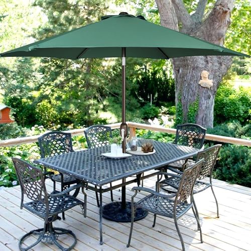 Blissun 7.5 ft Patio Umbrella, Yard Umbrella, Outdoor Market Umbrella with Push Button Tilt Crank, Seaglass - color: Seaglass