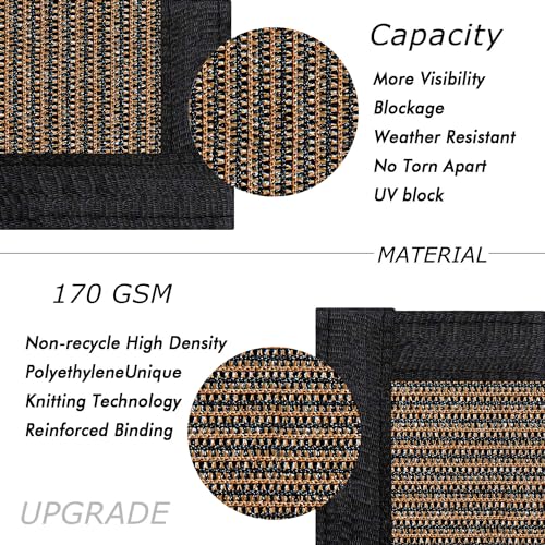 UPGRADE Privacy Screen 4' x 25' Fence Commercial Shade Cover with Brass Grommets Heavy Duty Perfect for Outdoor Back Yard, Mocha, Customizable - color: Mocha, size: 0 4' x 2 5'