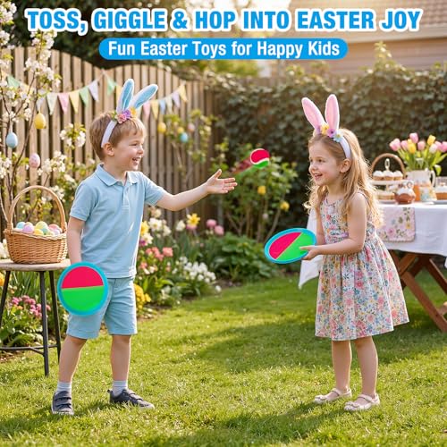 Ayeboovi Toss and Catch Ball Game Outdoor Beach Pool Kids Toys Outside Lawn Yard Games for 3 4 5 6 7 8 9 10 11 12 Year Old Girls Boys Toys Birthday Gift Easter Basket Stuffers (2 Paddles 2 Balls) - style: 2 Paddles 2 Balls