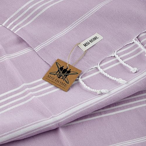 100% Organic Turkish Cotton Beach and Bath Towel, Peshtemal Towel Blanket, Quick Dry Sand Free, Oversized Light Compact, Diamond Weave, Prewashed, 71 x 39 Inches (Lilac) - color: Lilac