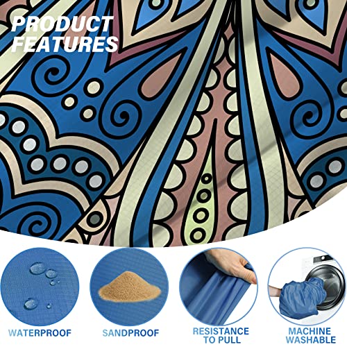 Famstar Beach Blanket Oversized Extra Large 78" X 81",Waterproof Sandproof Beach Blanket 1-7 Adults Lightweight Durable for Travel Camping Hiking Picnic - color: Boha, size: 78" X 81"