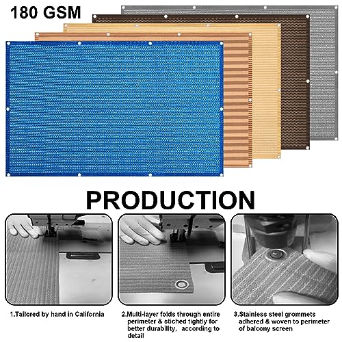 Eden's Decor Balcony Privacy Screen Brown 2'6"x 4' Cover Mesh Windscreen Weather-Resistant UV Protection for Backyard Deck, Patio, Balcony, Pool, Porch, Fence, Railing, Gardening - color: Brown, size: 2'6"x 4'