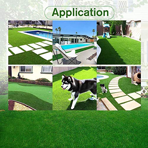 Artificial Grass Turf Faux Grass for Dog Thick Realistic Turf Rug Indoor Outdoor Carpet Garden Lawn Landscape Rubber Backed with Drainage Holes,1.38inch Pile Height,1Feet X 29Feet - size: 1 Feet X 29 Feet