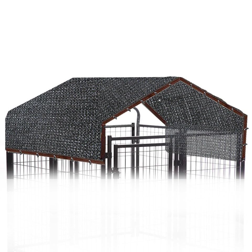 10ft x 10ft Dog Kennel Cover - Black Mesh Sunblock Shade Panel - UV Resistant Net for Outdoor Kennel