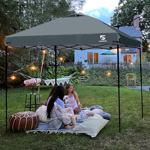 10x10 Pop Up Canopy Replacement Top Cover with Air Vent for Straight Leg Canopy Tent, Waterproof for Outdoor Garden Patio Camping Sun Shade (Dark Gray) - color: Dark Gray