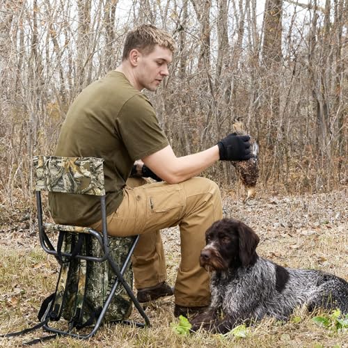 Portal Backpack Cooler Chair Fishing Chairs with Backrest Folding Camping Stool Compact for Outdoors Hiking Hunting Travel, Supports 350 lbs Capacity - color: Camo