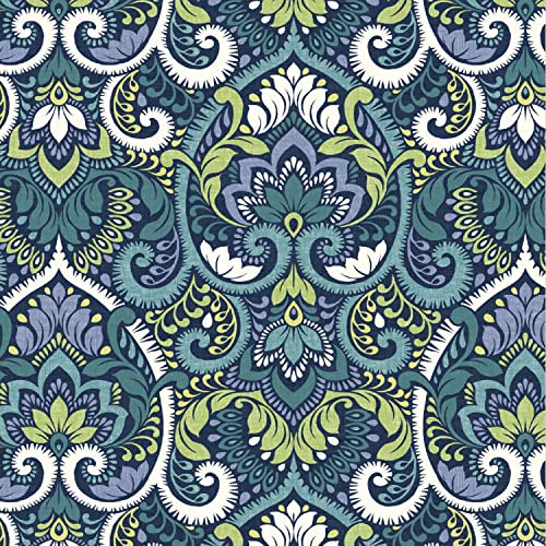 Arden Foam Outdoor Round Back Seat Cushion Kit, 20 x 19, Made with ProFoam, Rain-Proof, Fade Resistant, Sapphire Aurora Blue Damask - color: Sapphire Aurora Blue Damask, style: 20 x 19 Foam Rounded Back Seat Cushion
