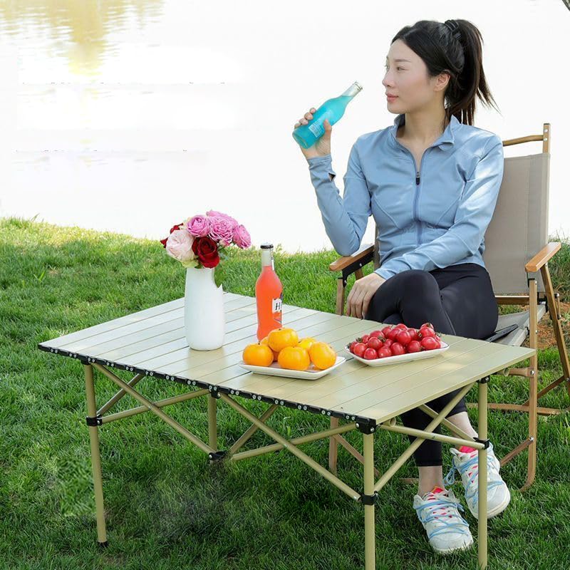 Camping Folding Table Lightweight Outdoor Portable Desk Beach Camp Foldable Tables for Picnic Grill BBQ - color: Black