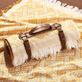 VitalCozy Waterproof Picnic Blankets 71×71 inch Outdoor Blanket Foldable 2 in 1 Double Layer Sandproof Beach Mat with Carry Strap for Camping Lawn Park Beach Grass(Yellow) - color: Yellow White