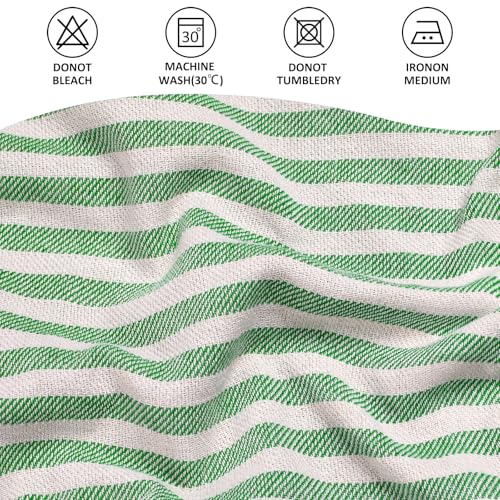 cabanana Turkish Beach Towel Oversized - 40"x70" Quick Dry Sand Free Thin Beach Towels for Adults,Extra Large Cotton Lightweigh Travel Towel for Beach Accessories (Green) - color: Stripe Green