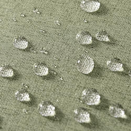 MIULEE Pack of 2 Decorative Outdoor Solid Waterproof Throw Pillow Covers Spring Faux Linen Garden Farmhouse Cushion Cases for Patio Tent Balcony Couch Sofa 16x16 Inch Gray Green - color: Gray Green, size: 16" x 16" (Pack of 2)