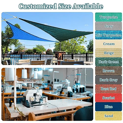 Shade&Beyond Shade Sail 20'X20' Rectangle Light Grey Breathable UV Block Outdoor Canopy for Backyard Patio Pergola Garden Deck(We Make Custom Size)