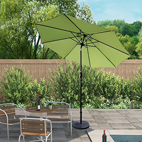ABBLE Outdoor Patio Umbrella 9 Ft Stripe with Crank and Tilt, Weather Resistant, UV Protective Umbrella, Durable, 8 Sturdy Steel Ribs, Market Outdoor Table Umbrella - Lime Green - color: Lime Green