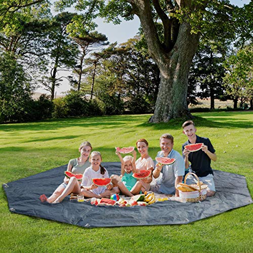 Alvantor Heavy Duty Tarp Waterproof 6'-10'-12'-15' Tarpaulin Ground Trailer with Rust Grommet Weather Resistant Cover Outdoor Camping 10 Mil Thick PE Floor Lightweight Mat - style: 12'x12'