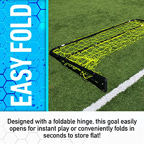 Franklin Sports Competition Soccer Goals - Backyard Portable Steel Soccer Goals - Adult + Youth Soccer Goal with Net + Ground Stakes Included - Multiple Sizes + Colors - color: Black, style: Folding 6' x 4'