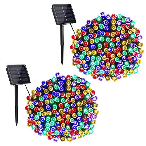 Toodour Solar Christmas Lights Outdoor, 2 Packs Total 144ft 400 LED Solar String Lights with 8 Mode, Outdoor Christmas String Light for Garden, Patio, Fence, Balcony, Xmas Tree Decor - Multicolor - color: Multicolor, size: 144ft
