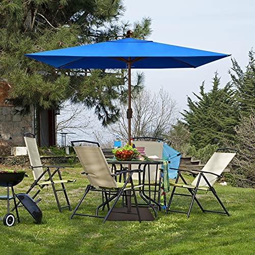 EliteShade USA 10-Year-Non-Fading 6.5x10Ft Rectangular Market Patio Umbrella, UPF 50+ UV Protection Performance Sun Umbrella, Heavy Duty Commercial Grade Outdoor Table Umbrella with Crank, Windproof Vented Top for Garden, Pool, Deck and Outdoor Playsets,