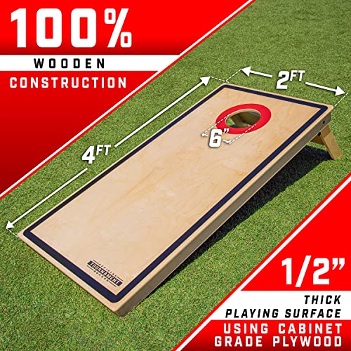 GoSports Tournament Edition Regulation Cornhole Game Set - 4 ft x 2 ft Wood Boards with 8 Dual Sided (Slide and Stop) Bean Bags - style: PRO Tournament Edition