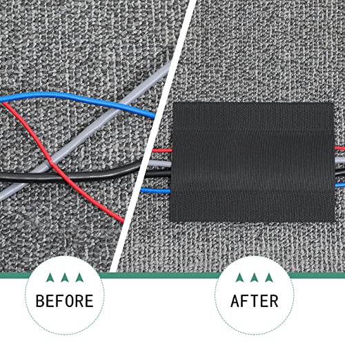 WILLBOND Carpet Cord Cover Cable Protector Floor Cover Cable Protector Management Only for Commercial Office Carpet(98.43 ft,Black) - color: Black, size: 98.43 ft