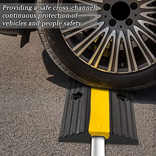 CXRCY Cable Protector Ramp 4 Pack of 1-Channel Rubber Hose Ramp, 22046Lbs Capacity Heavy Duty Speed Bumps Hose Cord Protector Ramps for Driveway&Outdoor/Wire/Hose/Pipe Hider - size: 4 Pack 1 Channel