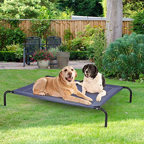 Large Original Elevated Dog Bed 52" × 36" × 8" Cooling Raised Pet Cot with Durable Textilene Mesh Fabric, Breathable Mat, No-Slip Feet, Indoor or Outdoor Use (XL)