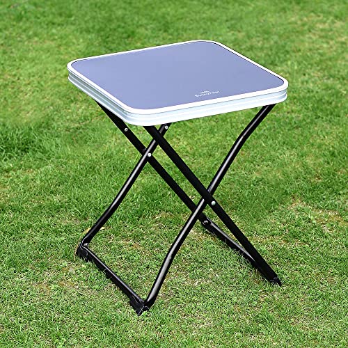 SUNNYFEEL 3 in 1 Folding Camping Table, Stool, and Footrest, Lightweight Portable up to 300 LBS, Easy to Carry for Beach, Fishing, Trip, Picnic, Lawn, Concert Outdoor - color: 3 in 1-black-1set